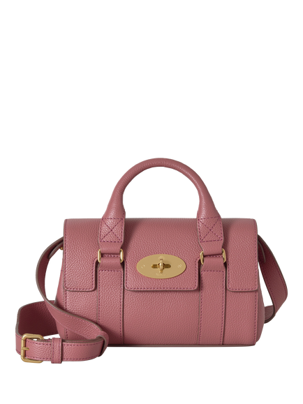 Mulberry Mini Bayswater Leather Handbag, Pink Scrumpy, Pink Scrumpy