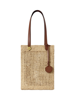 Mulberry Small Raffia Crochet Tote Bag, Natural, Natural