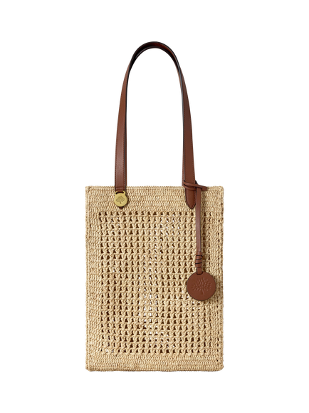 Mulberry Small Raffia Crochet Tote Bag, Natural, Natural
