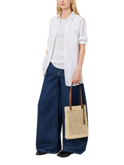 Mulberry Small Raffia Crochet Tote Bag, Natural - view 2, Natural