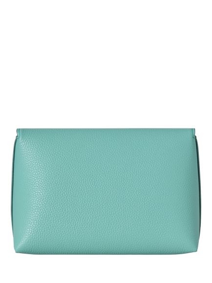 Mulberry Darley Small Classic Grain Leather Small Cosmetic Pouch, Marina Blue - view 2, Marina Blue