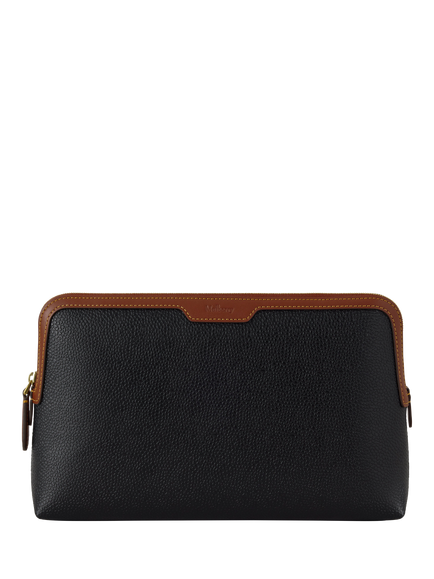 Mulberry Medium Cosmetic Pouch, Black/Cognac