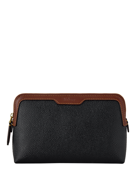 Mulberry Small Cosmetic Pouch, Black/Cognac