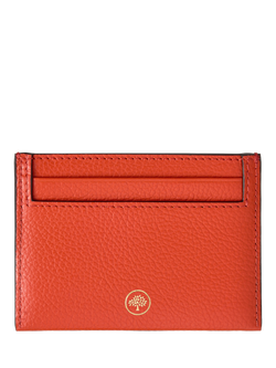 Mulberry Continental Small Classic Grain Leather Credit Card Slip - view 2, Coral Orange