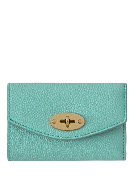 Mulberry Darley Small Classic Grain Leather Folded Multi-Card Wallet, Marina Blue