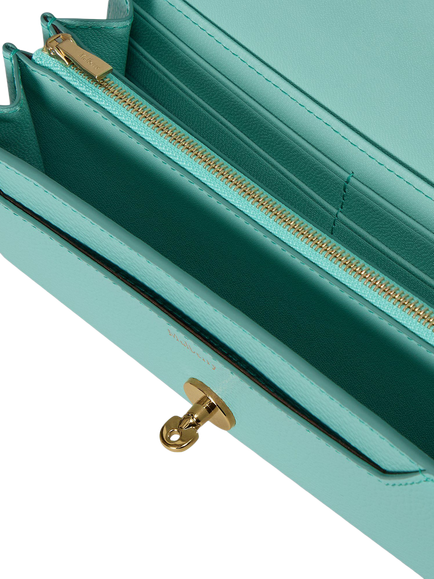 Mulberry Darley Small Classic Grain Leather Wallet, Marina Blue - view 2, Marina Blue