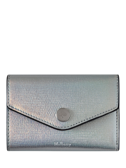 Mulberry Folded Multi Card Leather Wallet, Silver, Silver