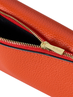 Mulberry Leather Folded Multi Card Wallet, Coral Orange - view 2, Coral Orange