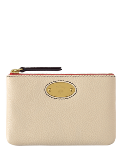 Mulberry Zip Coin Purse, Eggshell/Coral Orange, Eggshell/Coral Orange