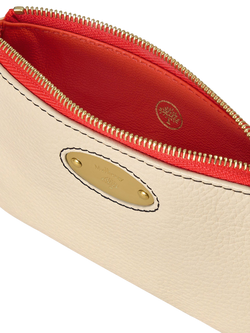 Mulberry Zip Coin Purse, Eggshell/Coral Orange - view 2, Eggshell/Coral Orange