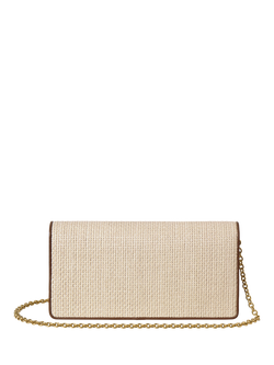 Mulberry Darley Raffia Clutch Bag, Ecru/Bright Oak - view 2, Ecru/Bright Oak