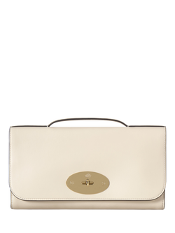 Mulberry Lily Leather Clutch Bag, Eggshell