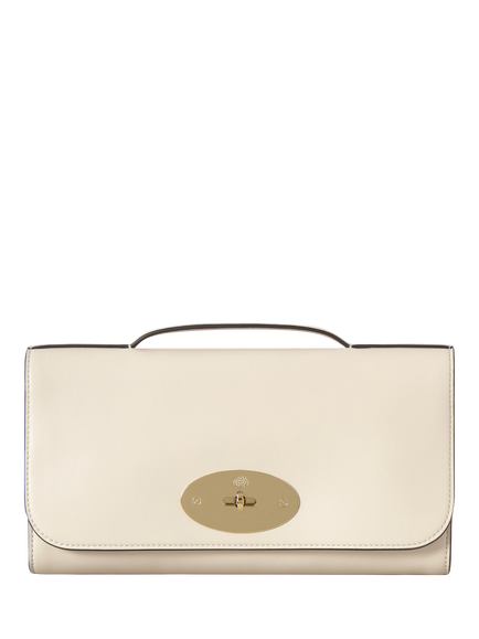 Mulberry Lily Leather Clutch Bag, Eggshell