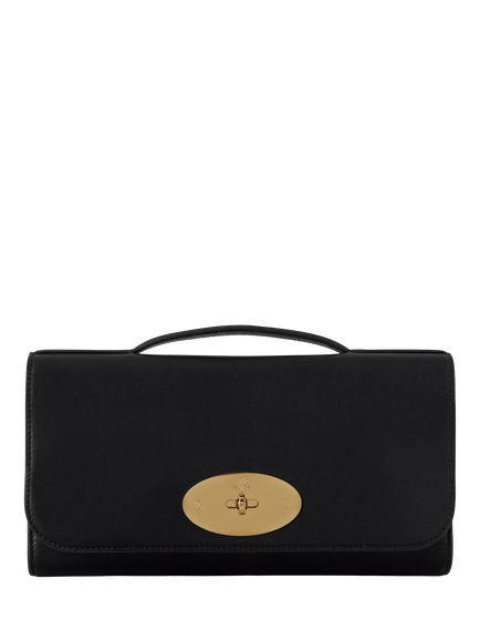 Mulberry Lily Leather Clutch Bag, Black