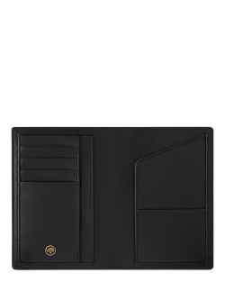 Mulberry Leather Passport Cover - view 2, Black/Cognac