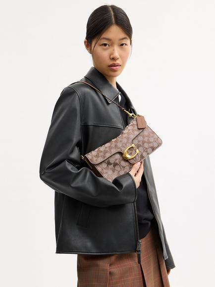 Coach Tabby 26 Leather Shoulder Bag, Mushroom - view 2, B4/Mushroom