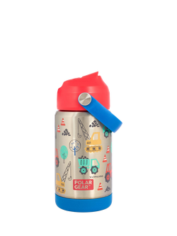 Polar Gear Kids' Colour Block Construction Drinks Bottle, 370ml, Multi - view 2, Stainless Steel