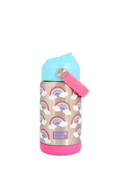Polar Gear Kids' Colour Block Rainbow Drinks Bottle, 370ml, Multi - view 2, Stainless Steel