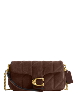 Coach Tabby 19 Quilted Suede Crossbody Bag, Dark Chocolate, B4/Dark Chocolate