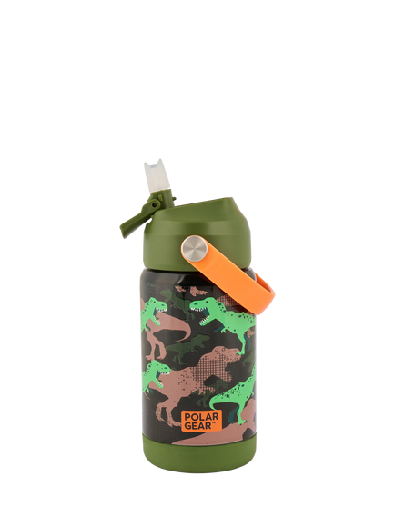 Polar Gear Kids' Dinosaur Drinks Bottle, 370ml, Olive/Black, Olive & Black