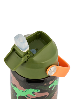 Polar Gear Kids' Dinosaur Drinks Bottle, 370ml, Olive/Black - view 2, Olive & Black