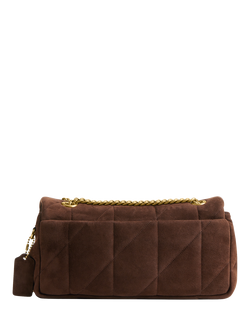 Coach Tabby 26 Quilted Suede Shoulder Bag, Dark Chocolate - view 2, B4/Dark Chocolate