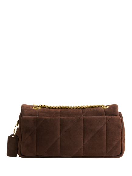 Coach Tabby 26 Quilted Suede Shoulder Bag, Dark Chocolate - view 2, B4/Dark Chocolate