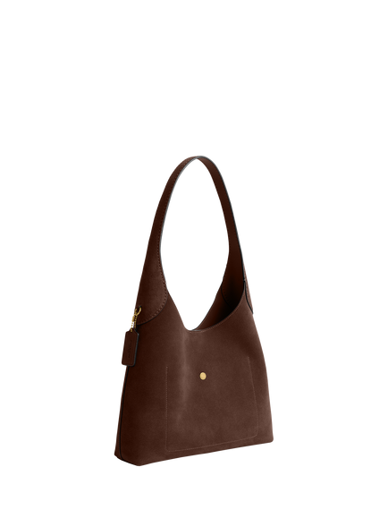 Coach Brooklyn 28 Suede Shoulder Bag, Dark Chocolate - view 2, B4/Dark Chocolate