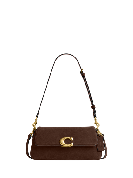 Coach Jet Suede Shoulder Bag, B4/Dark Chocolate, B4/Dark Chocolate