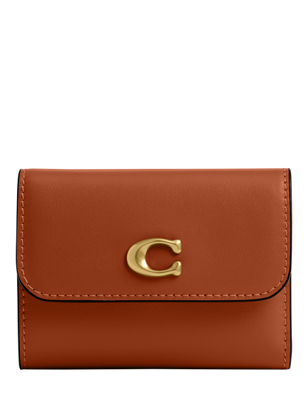 Coach Essential Leather Card Holder Wallet, B4/Amber Brown, B4/Amber Brown