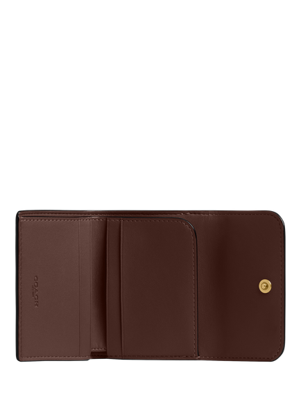 Coach Essential Leather Signature Print Card Holder Wallet, Maple - view 2, B4/Maple