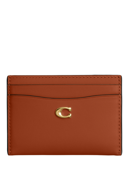 Coach Leather Card Case, Amber Brown, B4/Amber Brown