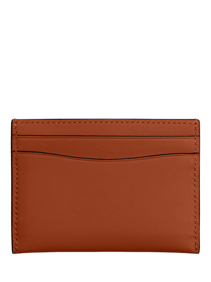 Coach Leather Card Case, Amber Brown - view 2, B4/Amber Brown