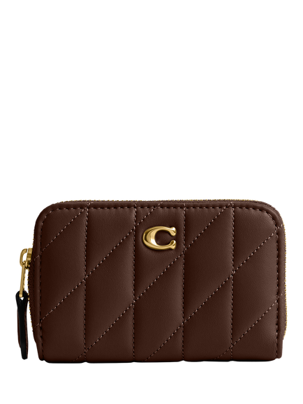 Coach Leather Quited Card Case, B4/Maple, B4/Maple