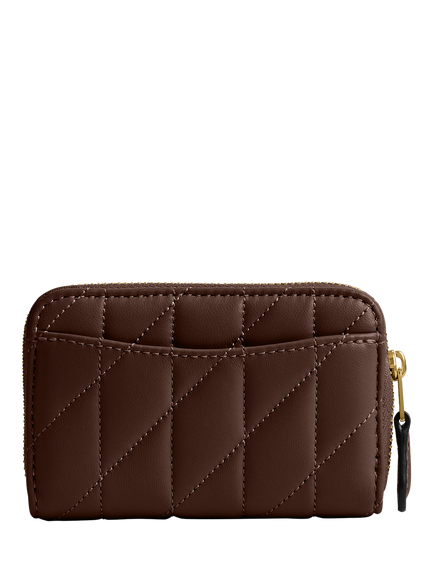 Coach Leather Quited Card Case, B4/Maple - view 2, B4/Maple