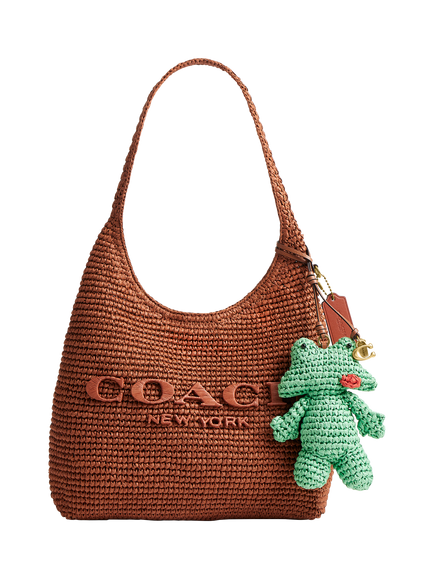 Coach Woven Frog Bag Charm, Multi - view 2, B4/Multi