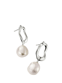 THOMAS SABO Freshwater Pearl Earrings, Silver/White - view 2, Silver/White