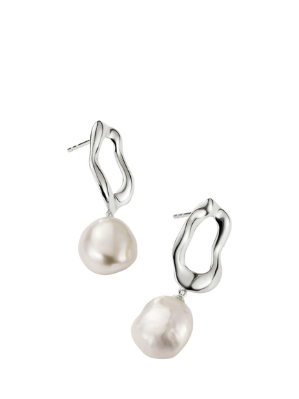 THOMAS SABO Freshwater Pearl Earrings, Silver/White - view 2, Silver/White