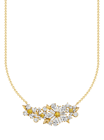 THOMAS SABO Crystal Flower Beaded Chain Necklace, Gold, Gold