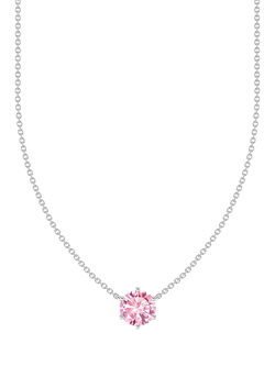 THOMAS SABO Cubic Zirconia Pendant Necklace, Silver/Pink, Silver/Pink