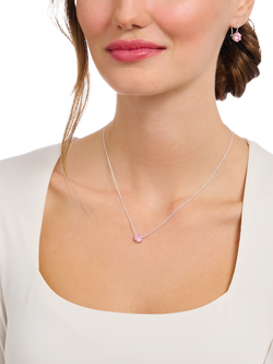 THOMAS SABO Cubic Zirconia Pendant Necklace, Silver/Pink - view 2, Silver/Pink