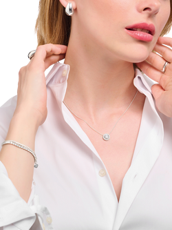 THOMAS SABO Cubic Zirconia Pendant Necklace, Silver - view 2, Silver