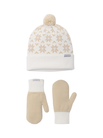 Columbia Snowflake Beanie and Goves Set, Sea Salt, Ancient F