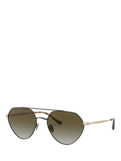 Giorgio Armani AR6111 Women's Irregular Sunglasses, Matte Dark Green/Khaki Gradient, Matte Dark Green/Khaki Gradient