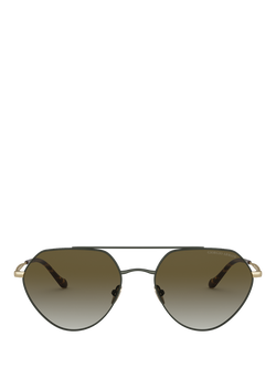 Giorgio Armani AR6111 Women's Irregular Sunglasses, Matte Dark Green/Khaki Gradient - view 2, Matte Dark Green/Khaki Gradient