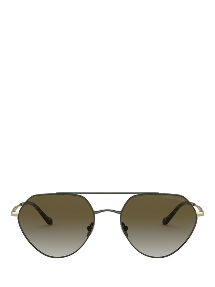 Giorgio Armani AR6111 Women's Irregular Sunglasses, Matte Dark Green/Khaki Gradient - view 2, Matte Dark Green/Khaki Gradient