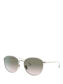 Giorgio Armani AR6114 Women's Oval Gradient Sunglasses, Pale Gold/Green, Pale Gold/Green