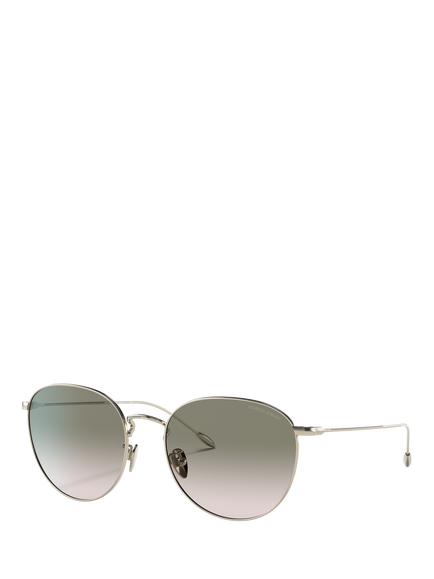 Giorgio Armani AR6114 Women's Oval Gradient Sunglasses, Pale Gold/Green, Pale Gold/Green