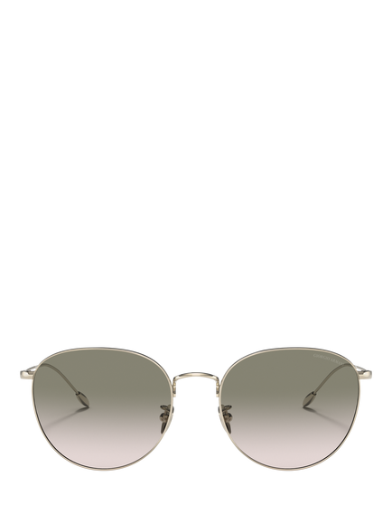 Giorgio Armani AR6114 Women's Oval Gradient Sunglasses, Pale Gold/Green - view 2, Pale Gold/Green