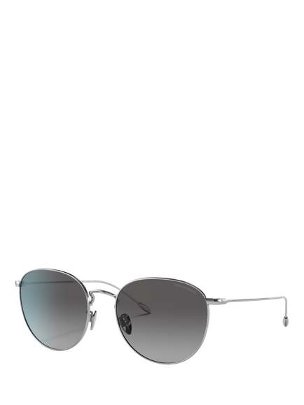 Giorgio Armani AR6114 Women's Oval Gradient Sunglasses, Silver/Grey, Silver/Grey